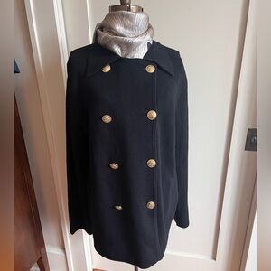 Warwick Pea Coat Sweater Jacket NWT